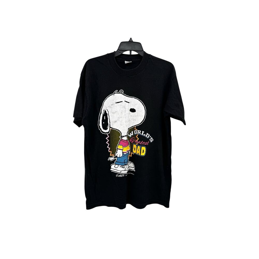 Vintage 90s Snoopy World's Greatest Dad T-Shirt Large Peanuts Single Stitch